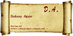 Dobos Apor névjegykártya